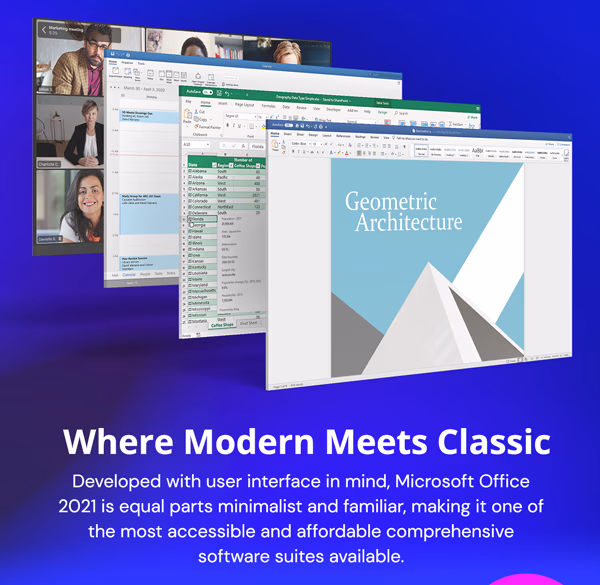 Microsoft Officel 2021 for Windows or Mac: Lifetime License