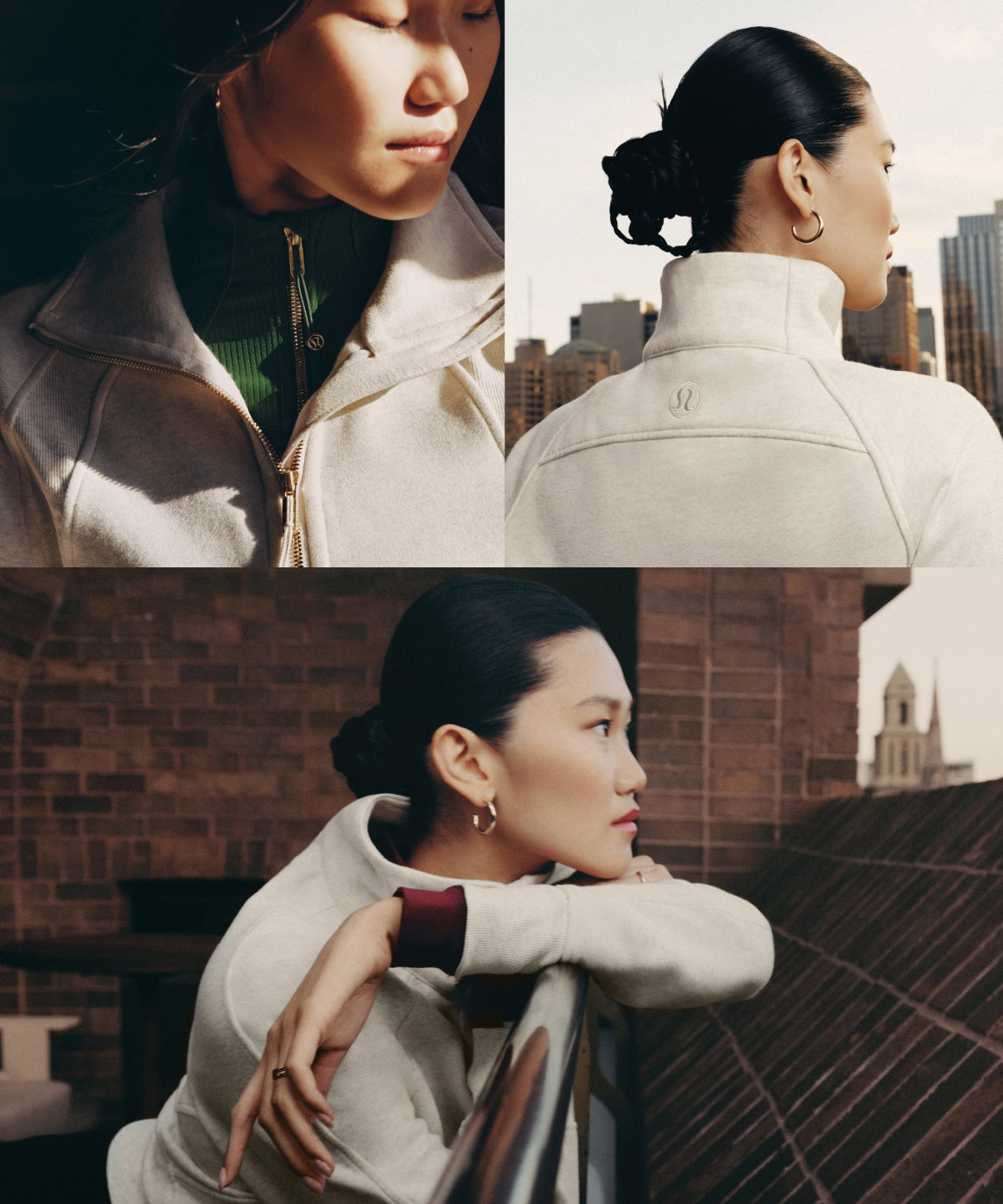 Scuba Oversized Funnel-Neck Half Zip on talent.