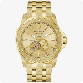 Bulova Marine Star Marc Anthony Automatic Gold Tone Dial 97A200