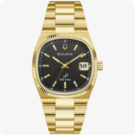 Bulova Super Seville Precisionist Black Dial Gold Tone 97B246
