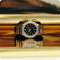 G-Shock Men's G-Steel Black Dial Metallic Gold IP Gold Resin Band 50mm Watch GM2100YMG-9A