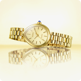 Citizen Ladies L Rainell Eco Drive Gold Dial Gold Plated 26mm Watch EM1202-50P