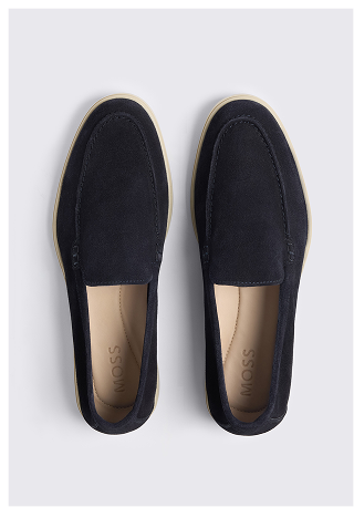 Navy Lewisham Relaxed Suede Loafers