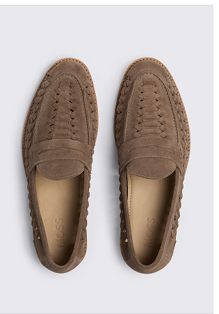 Capri Taupe Suede Woven Loafers