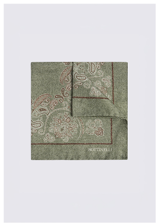 Italian Sage Paisley Pocket Square