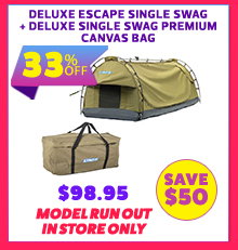 Deluxe Escape Single Swag + Deluxe Single Swag Premium Canvas Bag