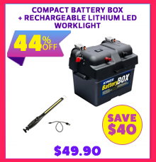 Compact Battery Box + Rechargeable Lithium LED Worklight