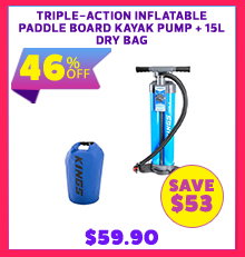 Triple-Action Inflatable Paddle Board Kayak Pump + 15L Dry Bag