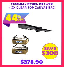 1300mm Kitchen Drawer + 2x Clear Top Canvas Bag