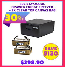 30L Stayzcool Drawer Fridge Freezer + 2x Clear Top Canvas Bag