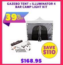 Gazebo Tent + Illuminator 4 Bar Camp Light Kit