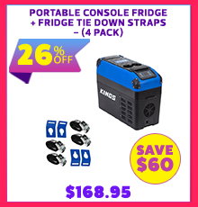 Portable Console Fridge + Fridge Tie Down Straps - (4 Pack)