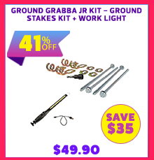 Ground Grabba JR Kit - Ground Stakes Kit + Work light