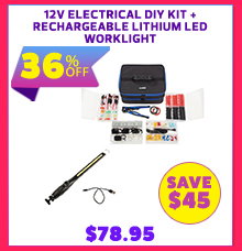 12V Electrical DIY Kit + Rechargeable Lithium LED Worklight