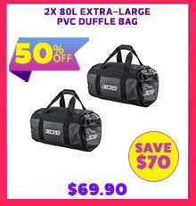 2x 80L Extra-Large PVC Duffle Bag