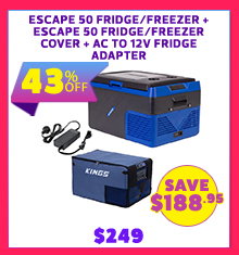 Escape 50 Fridge/Freezer +  Escape 50 Fridge/Freezer Cover + AC to 12V Fridge Adapter