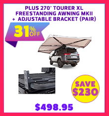 Plus 270° Tourer XL Freestanding Awning MKII + Freestanding Awning Adjustable Bracket (Pair)