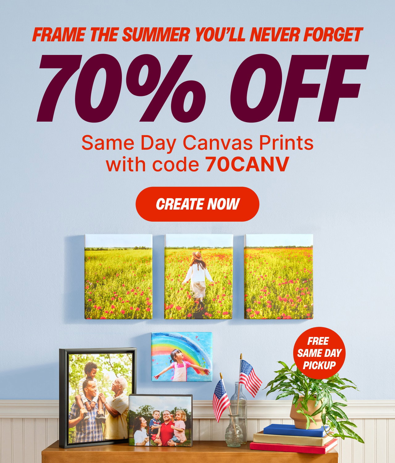 70% OFF Same Day Canvas Prints
