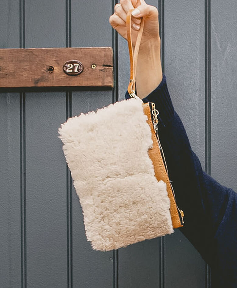 Diana Clutch - Cream Sheepskin
