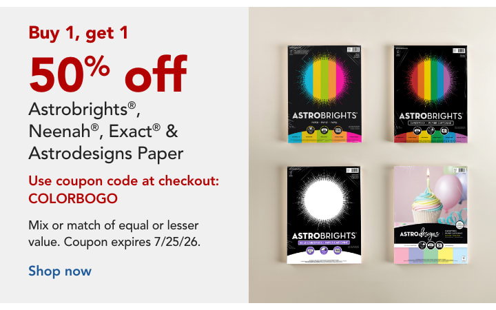bogo 50% off Neenah paper