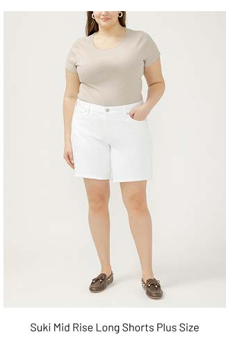 Suki Mid Rise Long Shorts Plus Size