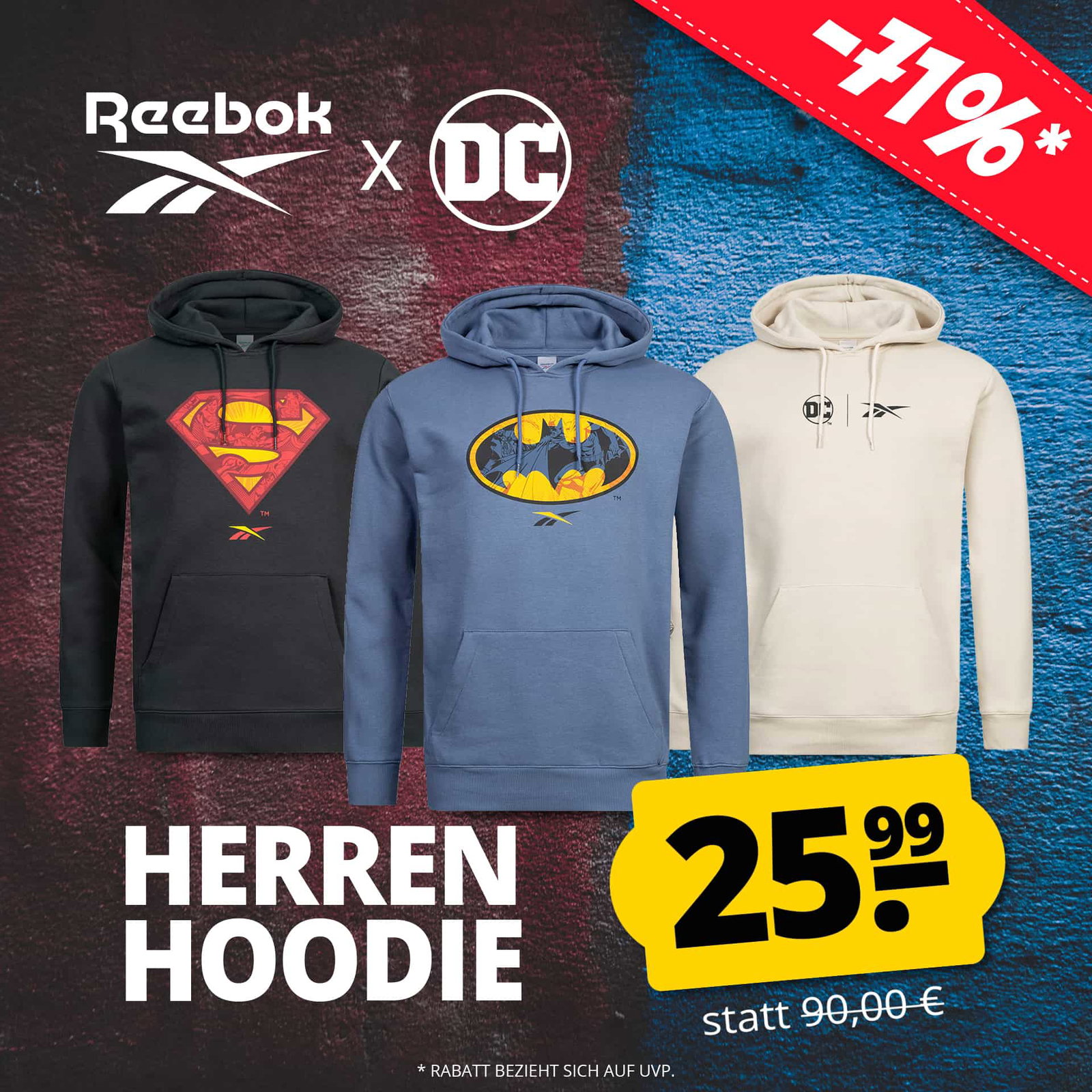 Reebok x RBK DC COMICS Batman Hoodie Herren