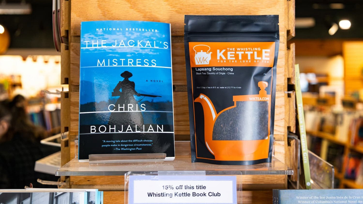 the jackals mistress book next to lapsang souchong tea