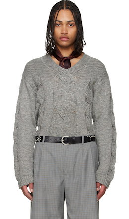 Gray Link V-Neck Sweater - OUR LEGACY