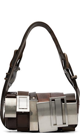 Brown Buckle Baguette Bag - HODAKOVA