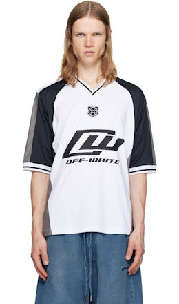 White & Black Team Soccer S/S T-shirt - Off-White