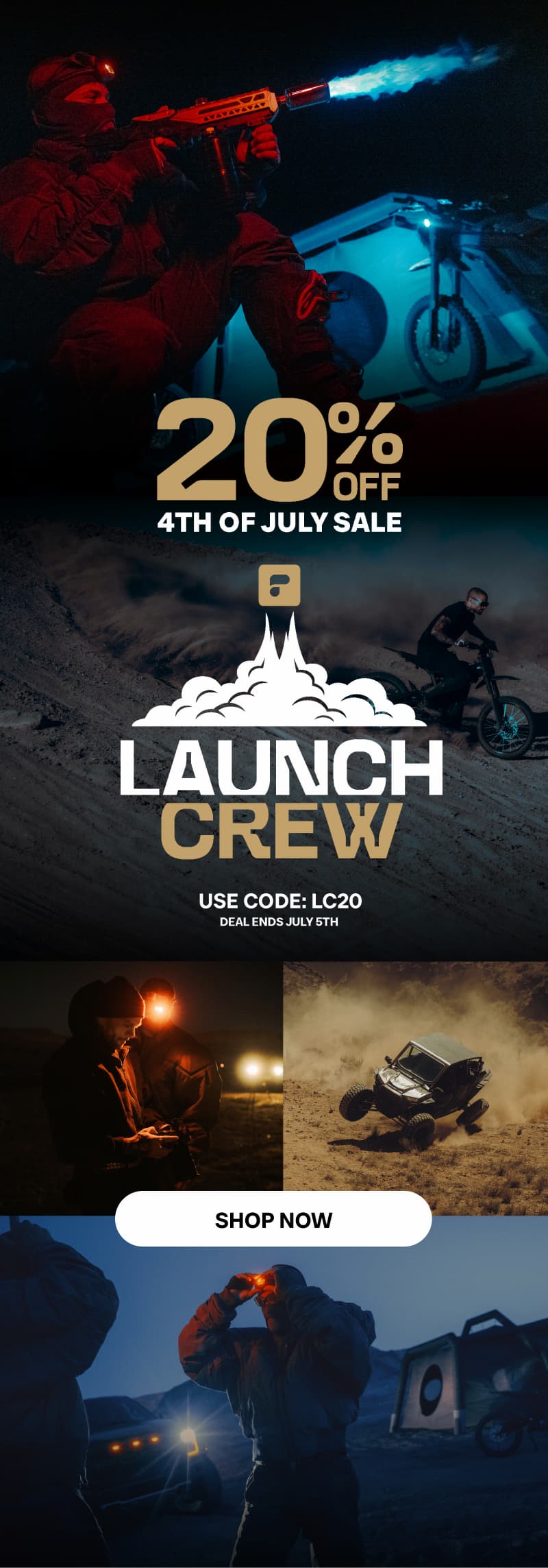 4th of July Launch Crew Sale! 20% OFF