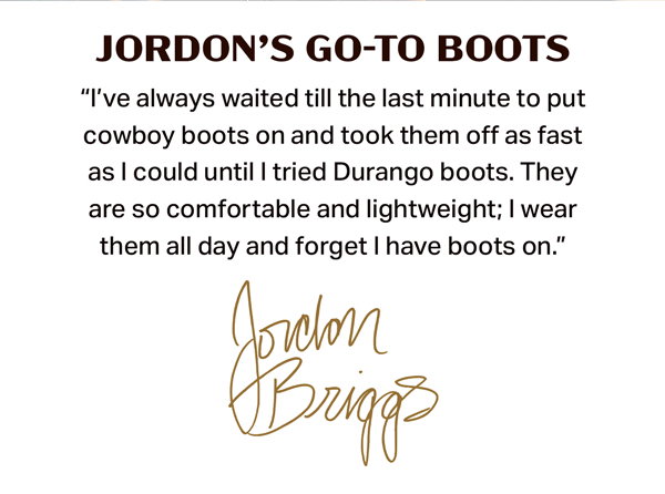 Jordon's Go-To Boots Quote