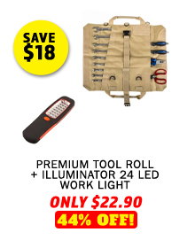 Premium Tool Roll + Illuminator 24 LED Work Light
