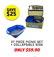 37 Piece Picnic Set + Collapsible Sink