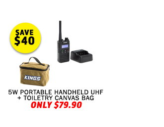 5W Portable Handheld UHF + Toiletry Canvas Bag