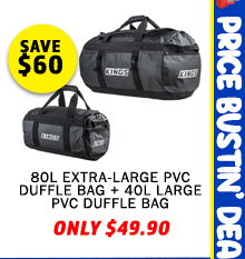 80L Extra-Large PVC Duffle Bag + 40L Large PVC Duffle Bag