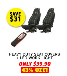 Heavy Duty Seat Covers + LED Work Light
