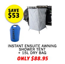 Instant Ensuite Awning Shower Tent + 15L Dry Bag