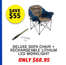 Deluxe Sofa Chair + Rechargeable Lithium LED Worklight