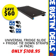 Universal Fridge Slide + Fridge Tie Down Straps - (4 Pack)