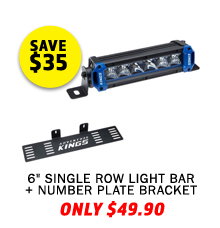 6 Single Row Light Bar + Number Plate Bracket