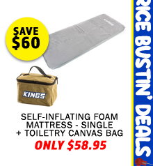 Self-Inflating Foam Mattress - Single + Toiletry Canvas Bag