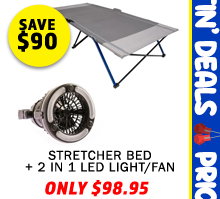 Stretcher bed + 2 in 1 LED Light/Fan