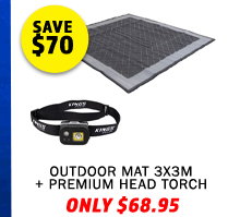 Outdoor Mat 3x3m + Premium Head Torch