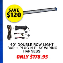 40 Double Row Light Bar + Plug N Play Wiring Harness