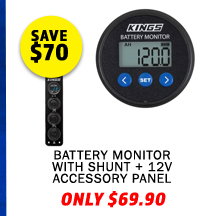 500A Battery Monitor with Shunt + 12V Accessory Panel