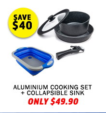 Aluminium Cooking Set + Collapsible Sink