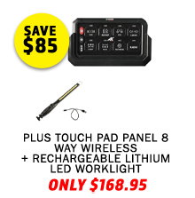 Plus Touch Pad Panel 8 Way Wireless + Rechargeable Lithium LED Worklight