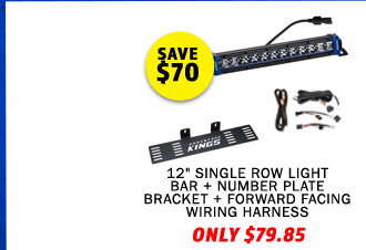 12 Single Row Light Bar + Number Plate Bracket + Plug N Play Wiring Harness