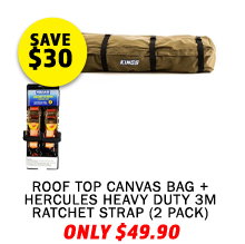 Roof Top Canvas Bag + Hercules Heavy Duty 3m Ratchet Strap (2 pack)